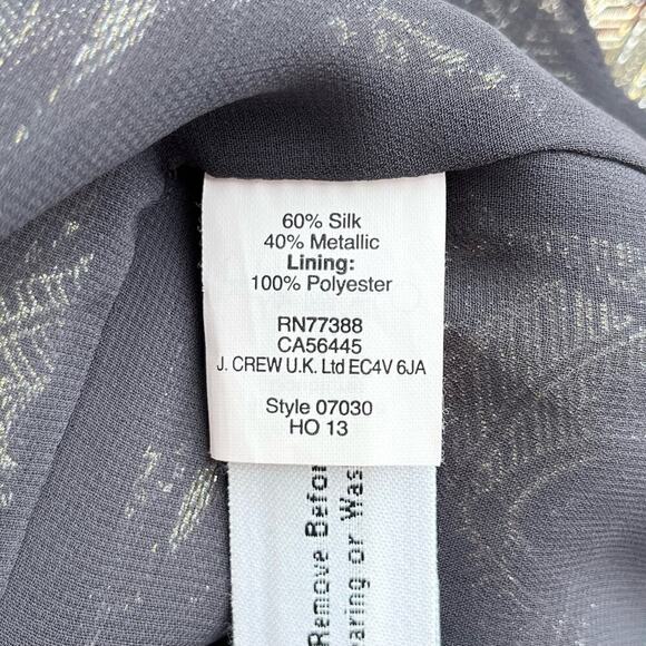 J.Crew Cate Silk Metallic Paisley Cami V-Neck Tank Top in Shimmery Gold, Size 2 - Picture 12 of 13